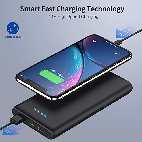 iPosible Batería Externa 25800mAh [Versión Actualizada] Alta Capacidad New Dual Puertos Cargador Portátil Móvil Power Bank Carga Alta Velocidad para Smartphones Dispositivos Tabletas - Negro Matte