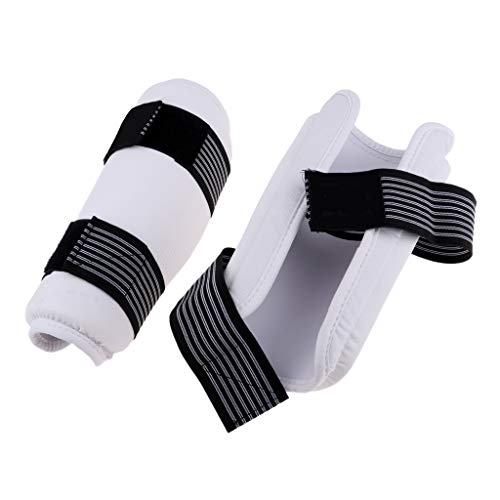 IPOTCH 2pcs Almohadilla Protector de Antebrazo y Codo + 2pcs Espinillera Protectora de Piernas para Boxeo, MMA, Sparring, Taekwondo, Lucha Libre