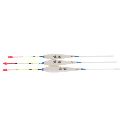 IPOTCH 3pcs Flotas de Madera de Balsa Brillante Bobbers Pesca de Altura Trolling Surf