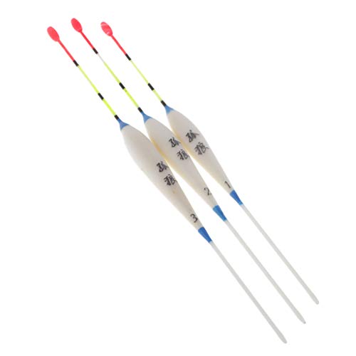 IPOTCH 3pcs Flotas de Madera de Balsa Brillante Bobbers Pesca de Altura Trolling Surf