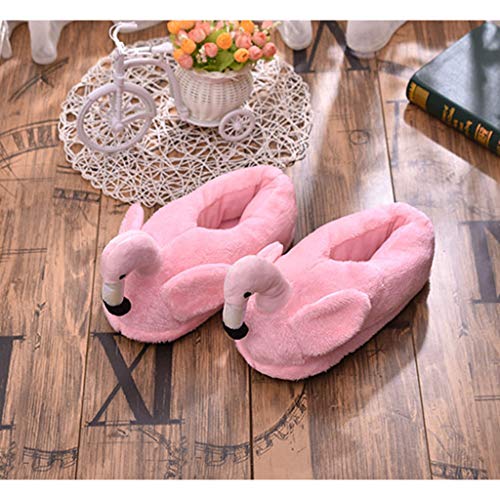 IPOTCH Zapatillas de Estar por Casa de Flamingo de Vellón Cálido Suave Pantuflas Calzados de Interior Habitación para Mujer - rosa, Zapatillas completas