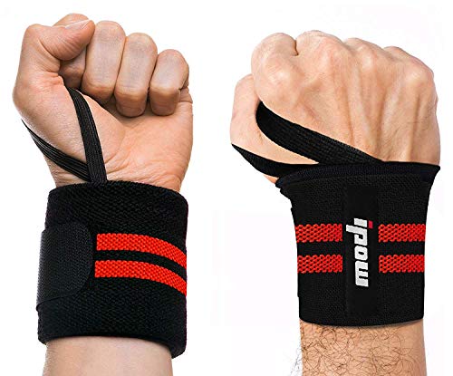IPOW [2 PCS Muñequeras Adjustable para Gimnasio para Unisex, Materia Poliester Duradero y Cómodo con Alta Elasticidad, Rojo IPOW [2 PCS Muñequeras Adjustable para Gimnasio para Unisex, Materia Poliester Duradero y Cómodo con Alta Elasticidad, Rojo