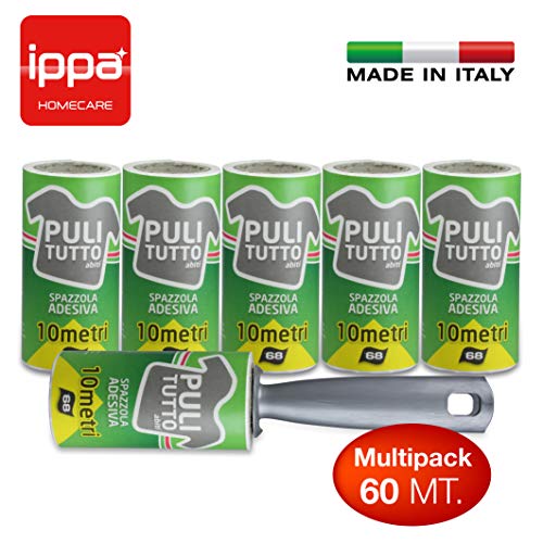 ippa 6 cepillos Adhesivos, 6 Rollos de 10 Metros, Ideal para pelos de Perros y Gatos, Polvo, Cojines, Asientos, Chaquetas, sofás, sillones, Bianco, única (272/10AM) ippa 6 cepillos Adhesivos, 6 Rollos de 10 Metros, Ideal para pelos de Perros y Gatos, Polvo, Cojines, Asientos, Chaquetas, sofás, sillones, Bianco, única (272/10AM)