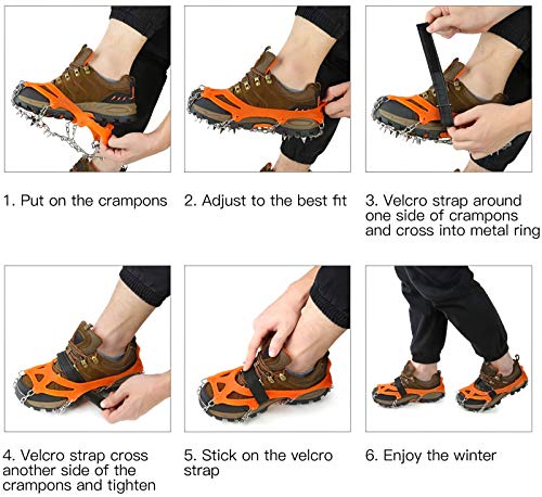 IPSXP Crampones, 19 Dientes Tacos de Tracción Nieve y Hielo Tracción para Invierno Deportes Montañismo Escalada Caminar Alpinismo Cámping Acampada Senderismo (M/L/XL) IPSXP Crampones, 19 Dientes Tacos de Tracción Nieve y Hielo Tracción para Invierno Deportes Montañismo Escalada Caminar Alpinismo Cámping Acampada Senderismo (M/L/XL)