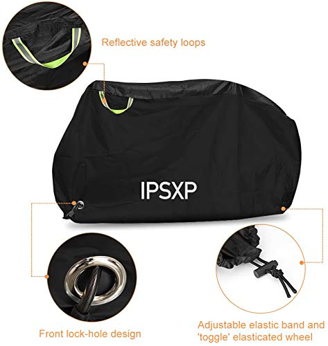 IPSXP Funda de Bicicleta, Funda de Protección Bici con Agujero de Bloqueo Bolsa de Transporte Resistente Proteger Bici del Sol Lluvia Polvo para Bicicleta de Montaña Carretera (208 x 112 x 76 cm)