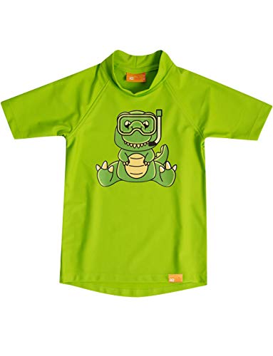 iQ-UV - Camiseta Infantil Unisex para Nadar y Jugar, Unisex niños, Camiseta, 815345, Verde neón, 92