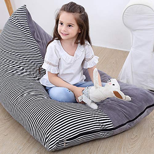 Iraza Puff Funda de Bean Bag,Puff para niños Infantil Kit de Sillónes de Hinchables,Color Gris,para Sala Dormir,127 x 89 x 76cm(Cebra)