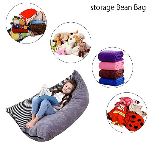 Iraza Puff Funda de Bean Bag,Puff para niños Infantil Kit de Sillónes de Hinchables,Color Gris,para Sala Dormir,127 x 89 x 76cm(Cebra)