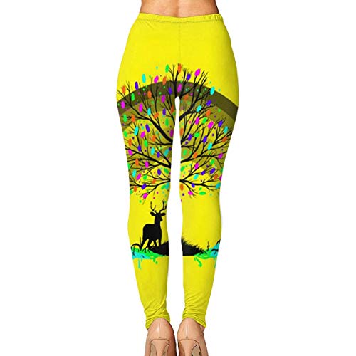 Irener Leggings de Entrenamiento Deportivo con pantalón de Yoga Rainbow Elk High Waist Tummy Control Womens Yoga Workout Pantsn