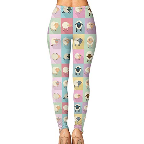Irener Leggings de Entrenamiento Deportivo con pantalón de Yoga Sheep Cute 90 Degree Womens Compression Workout Leggings Irener Leggings de Entrenamiento Deportivo con pantalón de Yoga Sheep Cute 90 Degree Womens Compression Workout Leggings