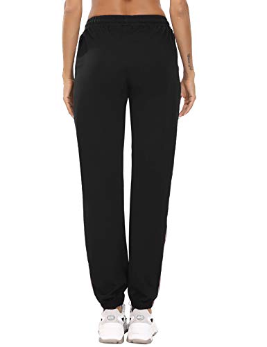 Irevial 100% Algodon Pantalones para Mujer Tallas Grandes Casual Pantalones Chandal Deportivos de Altos Cintura Cinturón y Bolsillos Yoga Pants,Pijama