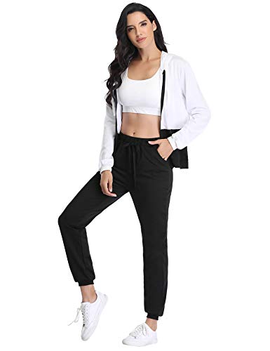 Irevial Chandal Conjunto para Mujer Invierno, Conjunto Chandal Mujer Completo Algodon Chaqueta y Pantalón Deportivo Mujer Manga Larga con Cremallera Dos Piezas