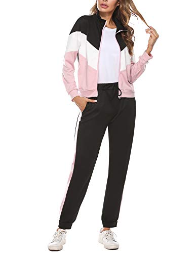 Irevial Conjunto de Chándal para Mujer de algodón,Trajes de Manga Larga Sudadera con Cremallera y Pantalones Largos de Cintura Alta 2 Piezas,Casual Sportswear para Correr Fitness Irevial Conjunto de Chándal para Mujer de algodón,Trajes de Manga Larga Sudadera con Cremallera y Pantalones Largos de Cintura Alta 2 Piezas,Casual Sportswear para Correr Fitness