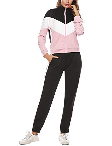 Irevial Conjunto de Chándal para Mujer de algodón,Trajes de Manga Larga Sudadera con Cremallera y Pantalones Largos de Cintura Alta 2 Piezas,Casual Sportswear para Correr Fitness Irevial Conjunto de Chándal para Mujer de algodón,Trajes de Manga Larga Sudadera con Cremallera y Pantalones Largos de Cintura Alta 2 Piezas,Casual Sportswear para Correr Fitness