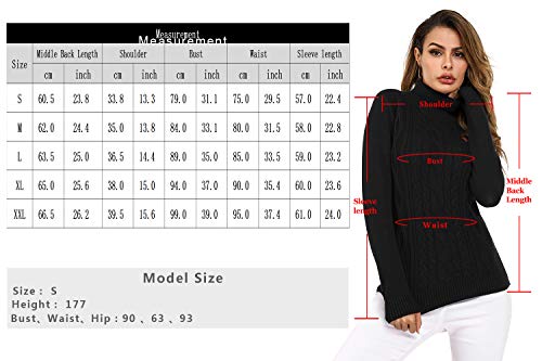 Irevial Jersey Mujer Invierno Cuello Alto, Suéter Mujer Manga Larga Elegante, Pullover Jersey de Punto Mujer Cuello Alto Cálido Turtleneck Sweater para Otoño Invierno