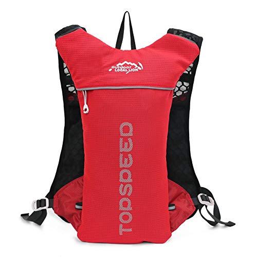 Irfora Mochila de Hidratación de 5 litros, Mochila de Carreras Liviana, de Gran Capacidad para Correr, Montañismo, Suministros (Rojo)