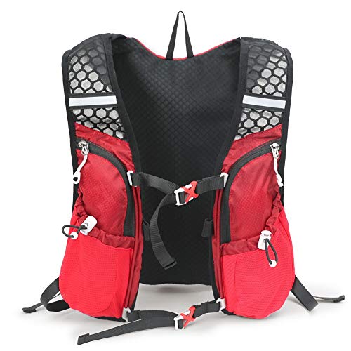 Irfora Mochila de Hidratación de 5 litros, Mochila de Carreras Liviana, de Gran Capacidad para Correr, Montañismo, Suministros (Rojo)