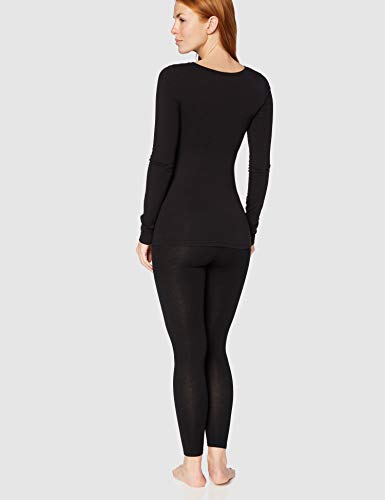 Iris & Lilly Camiseta Térmica Extra Cálida de Manga Larga Mujer, Pack de 2, Negro (Black), S, Label: S Iris & Lilly Camiseta Térmica Extra Cálida de Manga Larga Mujer, Pack de 2, Negro (Black), S, Label: S