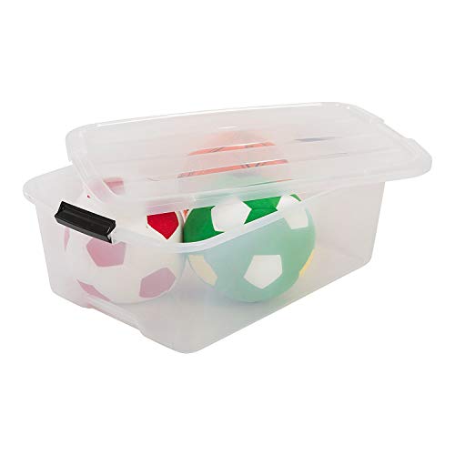 Iris Ohyama, lote de 2 cajas de almacenamiento debajo de la cama con ruleta - Top Box - TBU-40, plástico, transparente, 40 L, 68 x 39 x 19.3 cm