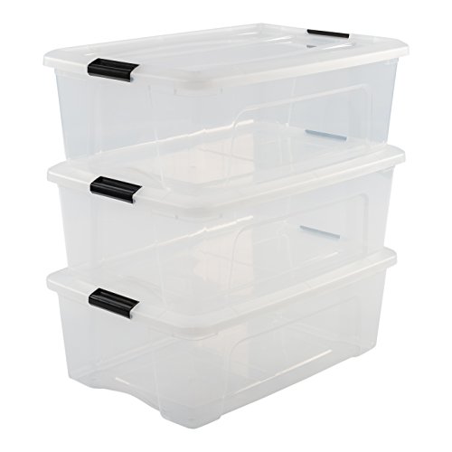 Iris Ohyama New Top Box NTB-30 - lote de 3 cajas apilables de almacenamiento, Transparente, 30 L Iris Ohyama New Top Box NTB-30 - lote de 3 cajas apilables de almacenamiento, Transparente, 30 L