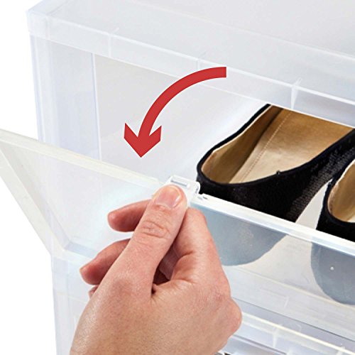 Iris Ohyama Shoes Box EUDF-M Lote de 3 Cajas de Almacenamiento para los Zapatos, 14 L, 35,5 x 28 x 18 cm