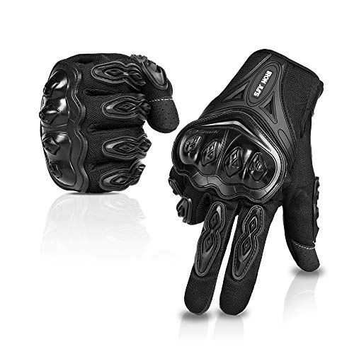 IRON JIA'S Par Guantes Dedo Completo PU Proteccion para Moto Bici Motocicleta Motorista puede pantalla táctil … (L, negro) IRON JIA'S Par Guantes Dedo Completo PU Proteccion para Moto Bici Motocicleta Motorista puede pantalla táctil … (L, negro)