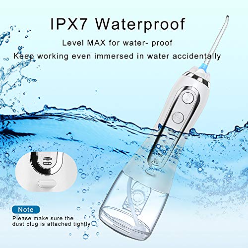 Irrigador Bucal Portátil con 6 Boquillas, Multifuncional 300ml Irrigador Dental, Profesional IPX7 Impermeable Limpieza de Dientes de Ortodoncia y Dientes de Implante, Lavado Pulsado de Dientes Irrigador Bucal Portátil con 6 Boquillas, Multifuncional 300ml Irrigador Dental, Profesional IPX7 Impermeable Limpieza de Dientes de Ortodoncia y Dientes de Implante, Lavado Pulsado de Dientes