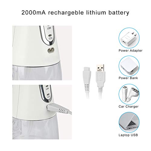 Irrigador Bucal Portátil con 6 Boquillas, Multifuncional 300ml Irrigador Dental, Profesional IPX7 Impermeable Limpieza de Dientes de Ortodoncia y Dientes de Implante, Lavado Pulsado de Dientes Irrigador Bucal Portátil con 6 Boquillas, Multifuncional 300ml Irrigador Dental, Profesional IPX7 Impermeable Limpieza de Dientes de Ortodoncia y Dientes de Implante, Lavado Pulsado de Dientes