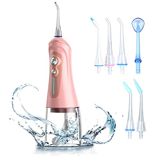 Irrigador Bucal Portátil Profesional con 6 Boquillas 6 Modos, Recargable Irrigadores Dentales 320ML IPX7 para Placa dental,Dientes de Implante,Dientes de Ortodoncia, Limpieza en Casa/Viaje Irrigador Bucal Portátil Profesional con 6 Boquillas 6 Modos, Recargable Irrigadores Dentales 320ML IPX7 para Placa dental,Dientes de Implante,Dientes de Ortodoncia, Limpieza en Casa/Viaje