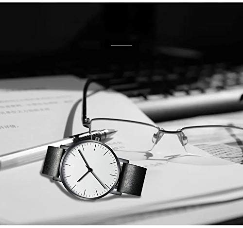 irugh Reloj de Cuarzo, Reloj de Cuarzo Simple Retro de Pareja de Acero Inoxidable, Reloj Bauhaus para Hombres y Mujeres, Correa de Reloj de Estudiante, Impermeable a 30 cm.