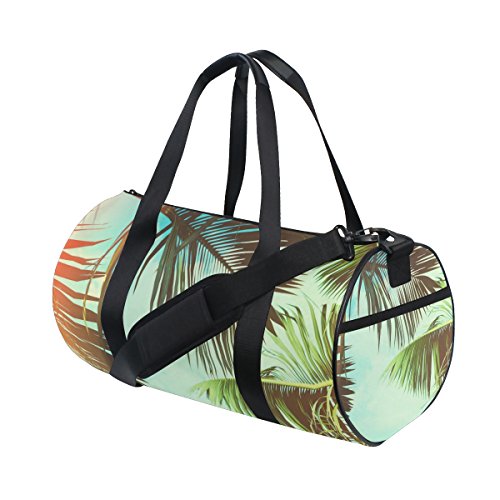 ISAOA Bolsa de Gimnasio Palma de Coco Palma Árbol Deportes Duffel Bolsa para Mujeres y Hombres