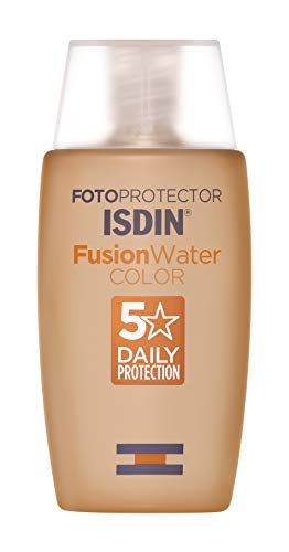 Isdin Fotoprotector Fusion Water COLOR SPF 50 - Protector solar facial de fase acuosa con color para uso diario, Cobertura natural, 50 ml Isdin Fotoprotector Fusion Water COLOR SPF 50 - Protector solar facial de fase acuosa con color para uso diario, Cobertura natural, 50 ml