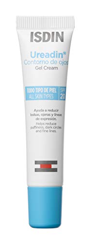 ISDIN Gel Cream Contorno de Ojos SPF 20, Crema Antibolsas Antiojeras y Antiedad con ácido hialurónico, 15ml