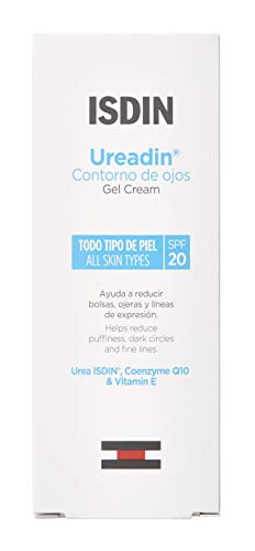 ISDIN Gel Cream Contorno de Ojos SPF 20, Crema Antibolsas Antiojeras y Antiedad con ácido hialurónico, 15ml