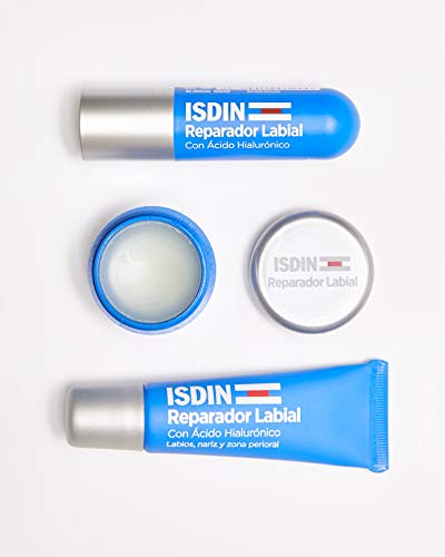 ISDIN Reparador Labial Bálsamo, Repara labios, nariz y zona perioral, con ácido hialurónico, 10ml