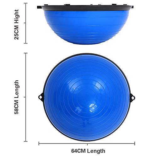 ISE Balance Trainer Fitball Bola de Equilibrio para Entrenamiento, ym Media Bola Ø 58cm, Pelota Balón Semiesfera de Gimnasia Pilates con Cables y Inflador para Yoga y Fitness, Azul SY-BAS1001 ISE Balance Trainer Fitball Bola de Equilibrio para Entrenamiento, ym Media Bola Ø 58cm, Pelota Balón Semiesfera de Gimnasia Pilates con Cables y Inflador para Yoga y Fitness, Azul SY-BAS1001