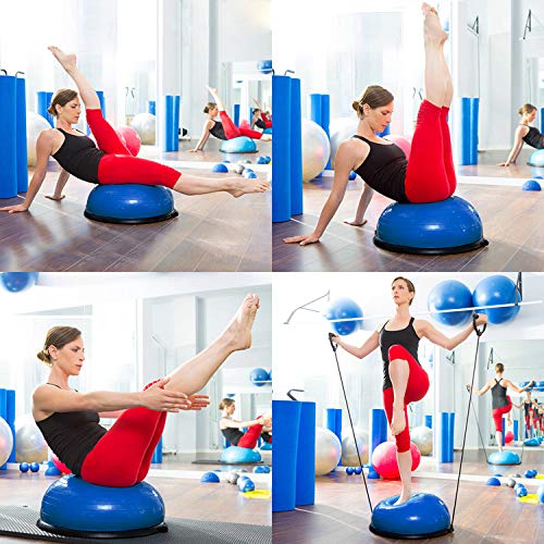 ISE Balance Trainer Fitball Bola de Equilibrio para Entrenamiento, ym Media Bola Ø 58cm, Pelota Balón Semiesfera de Gimnasia Pilates con Cables y Inflador para Yoga y Fitness, Azul SY-BAS1001 ISE Balance Trainer Fitball Bola de Equilibrio para Entrenamiento, ym Media Bola Ø 58cm, Pelota Balón Semiesfera de Gimnasia Pilates con Cables y Inflador para Yoga y Fitness, Azul SY-BAS1001