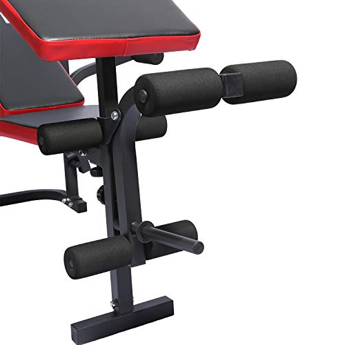 ISE Banco de Musculación Multifuncional Inclinable para Entrenamiento Completo, Banca de Peso Ajustable Plegable Fitness Doméstico para Casa, Máx 150KG SY-5430B