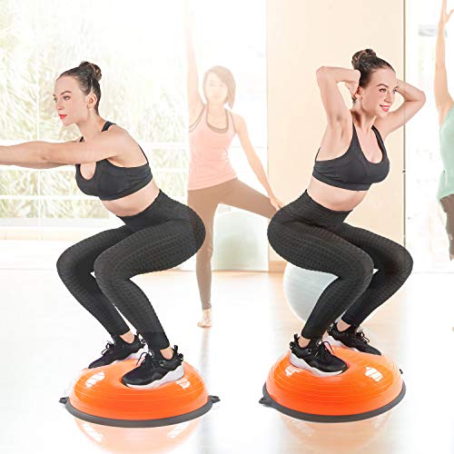 ISE BAS-1001 - Balón de entrenamiento con cable de resistencia y bomba, para yoga, gimnasia y otros deportes (naranja)