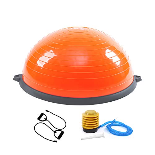 ISE BAS-1001 - Balón de entrenamiento con cable de resistencia y bomba, para yoga, gimnasia y otros deportes (naranja)