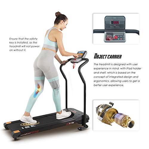ISE - Cinta de correr plegable, motorizada 10 km/h 750 W, velocidad ajustable, pantalla LCD, ideal para el hogar y la oficina, alfombra de caminar eléctrica con 4 programas, SY1006 ISE - Cinta de correr plegable, motorizada 10 km/h 750 W, velocidad ajustable, pantalla LCD, ideal para el hogar y la oficina, alfombra de caminar eléctrica con 4 programas, SY1006