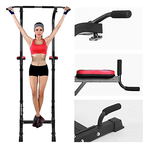 ISE Estación de Musculación, Torre de Gimnasio Entrenamiento Multifuncional, Multiestación con Barra de Dominadas Fitness, Power Tower de Pull-up para Ejercicio Fuerza Gimnasia Professional, SY-5607