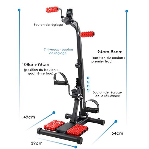 ISE Mini Pedales Estaticos Bicicleta Eléctrica,Bicicleta de Ejercicio para Entrenamiento de Piernas y Brazos para Hogar/Oficina