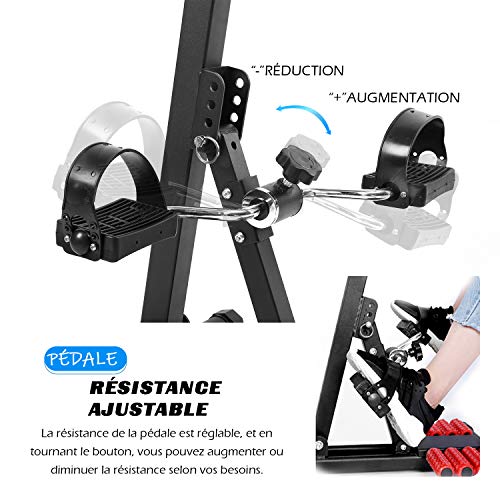 ISE Mini Pedales Estaticos Bicicleta Eléctrica,Bicicleta de Ejercicio para Entrenamiento de Piernas y Brazos para Hogar/Oficina