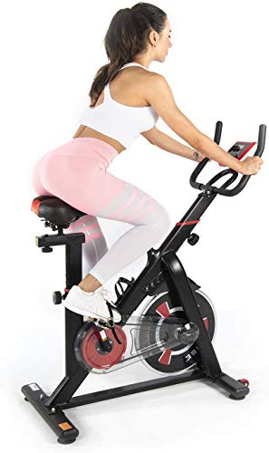 ISE SY-7021 - Bicicleta estática para interior de ejercicio, bicicleta cardio, entrenamiento de resistencia ajustable y pantalla LCD silenciosa, para deportes casas de hasta 120 kg, color negro ISE SY-7021 - Bicicleta estática para interior de ejercicio, bicicleta cardio, entrenamiento de resistencia ajustable y pantalla LCD silenciosa, para deportes casas de hasta 120 kg, color negro