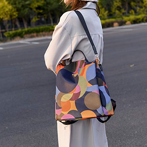 ISIYINER Bolsos Mochila para Mujer Impermeable Moda Impresión Casuals Anti-Robo de Nylon Bandolera para Chica Adolescente Colegio Viajar Trabajo ISIYINER Bolsos Mochila para Mujer Impermeable Moda Impresión Casuals Anti-Robo de Nylon Bandolera para Chica Adolescente Colegio Viajar Trabajo