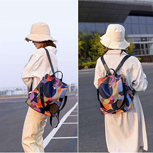 ISIYINER Bolsos Mochila para Mujer Impermeable Moda Impresión Casuals Anti-Robo de Nylon Bandolera para Chica Adolescente Colegio Viajar Trabajo ISIYINER Bolsos Mochila para Mujer Impermeable Moda Impresión Casuals Anti-Robo de Nylon Bandolera para Chica Adolescente Colegio Viajar Trabajo