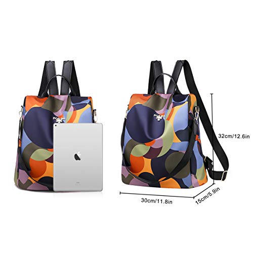 ISIYINER Bolsos Mochila para Mujer Impermeable Moda Impresión Casuals Anti-Robo de Nylon Bandolera para Chica Adolescente Colegio Viajar Trabajo ISIYINER Bolsos Mochila para Mujer Impermeable Moda Impresión Casuals Anti-Robo de Nylon Bandolera para Chica Adolescente Colegio Viajar Trabajo