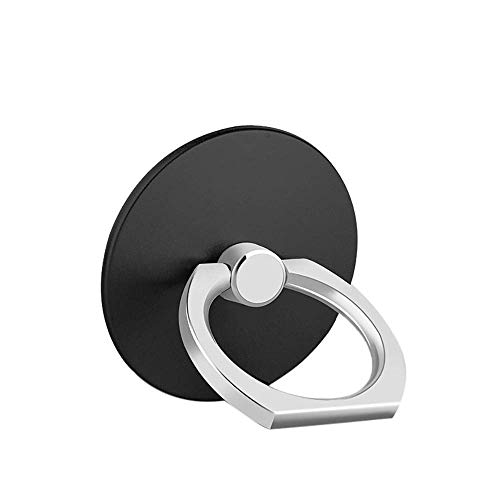 ISKIP Soporte de anillo de metal para teléfono móvil, rotación de 360 grados y anillo universal para teléfono inteligente, soporte para casi todos los teléfonos/almohadilla (negro)