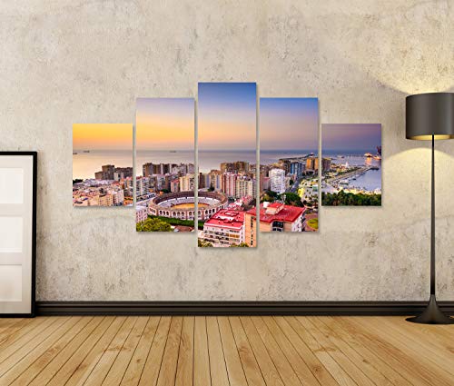 islandburner Cuadro en Lienzo Málaga, España, Horizonte del Amanecer hacia el Mar Mediterráneo. Cuadros Modernos Decoracion Impresión Salon islandburner Cuadro en Lienzo Málaga, España, Horizonte del Amanecer hacia el Mar Mediterráneo. Cuadros Modernos Decoracion Impresión Salon